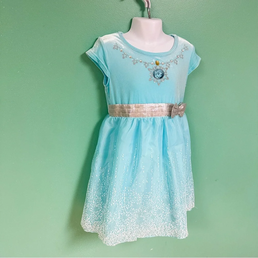 Disney x Jumping Beans Blue Velvet Tulle Skirt Frozen Elsa Formal Dress Size 5